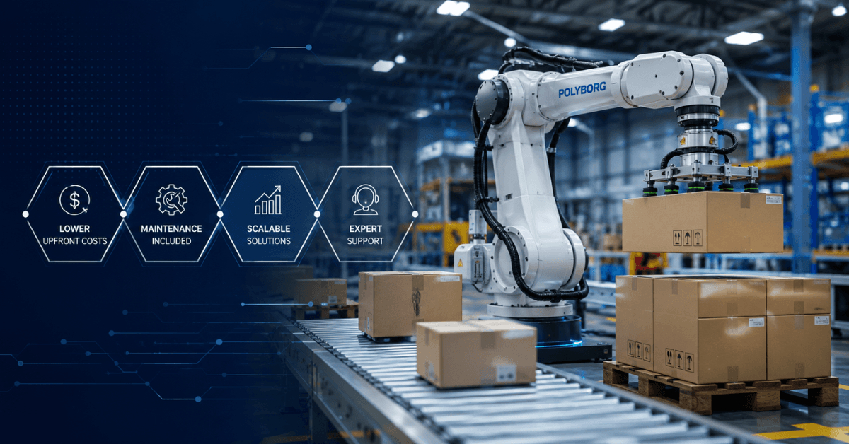 Robotics-as-a-Service packaging automation with robotic palletizing system